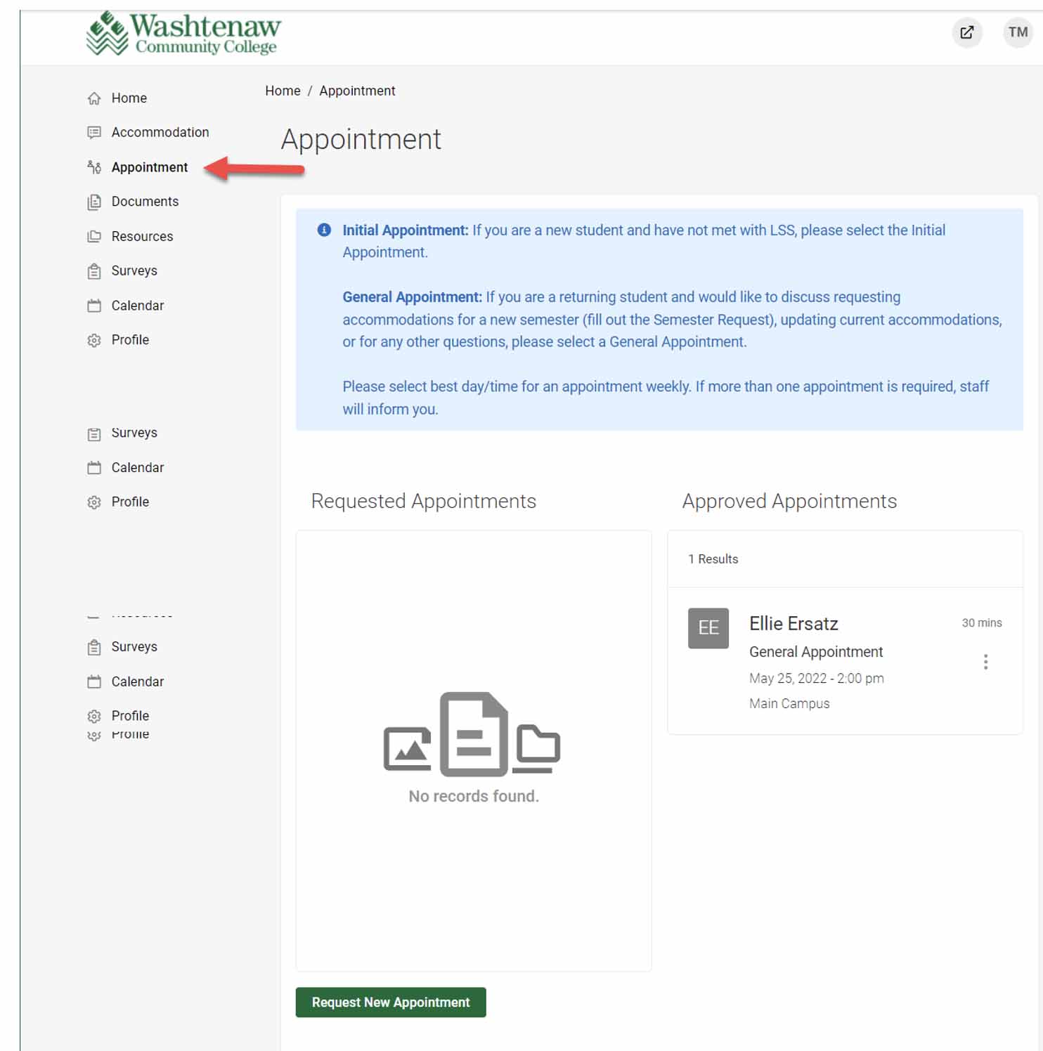 Accommodate Student Login Learning Support Services 