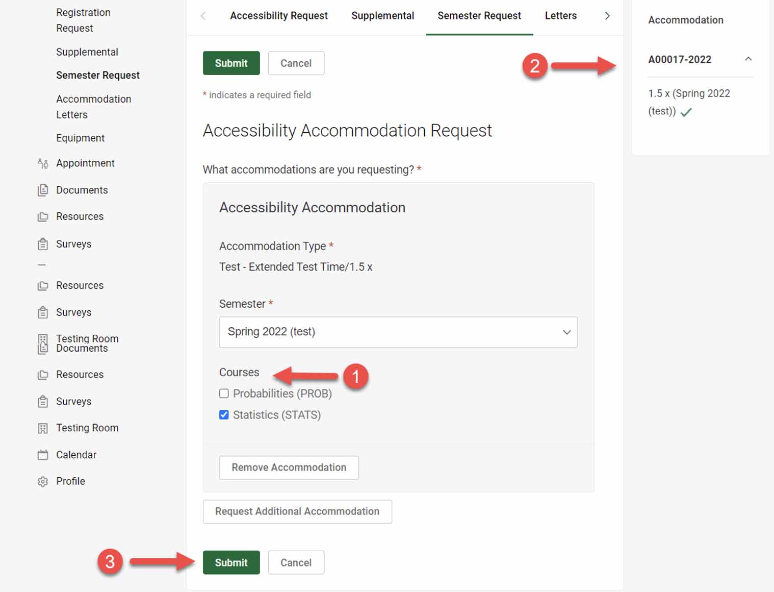 Accommodate Student Login Learning Support Services 